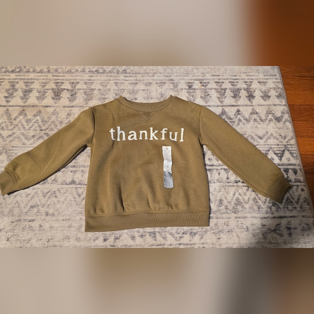 Little Co. By Lauren Conrad Thankful Olive Toddler Sweatshirt Size 2T NWT